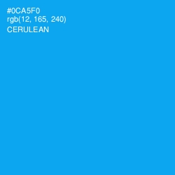 #0CA5F0 - Cerulean Color Image