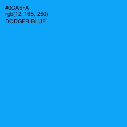 #0CA5FA - Dodger Blue Color Image