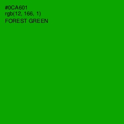 #0CA601 - Forest Green Color Image