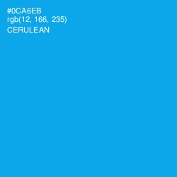 #0CA6EB - Cerulean Color Image