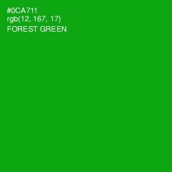#0CA711 - Forest Green Color Image