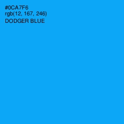 #0CA7F6 - Dodger Blue Color Image