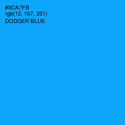#0CA7FB - Dodger Blue Color Image