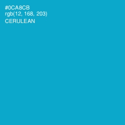 #0CA8CB - Cerulean Color Image