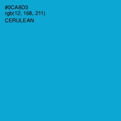 #0CA8D3 - Cerulean Color Image