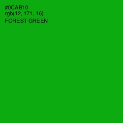 #0CAB10 - Forest Green Color Image