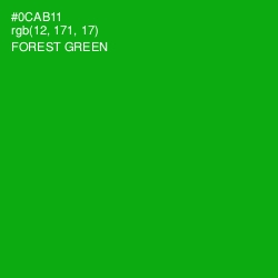 #0CAB11 - Forest Green Color Image