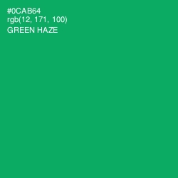 #0CAB64 - Green Haze Color Image