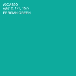 #0CAB9D - Persian Green Color Image