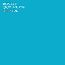 #0CABCB - Cerulean Color Image