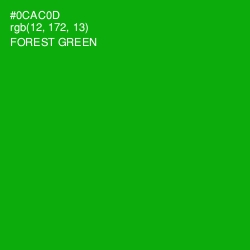 #0CAC0D - Forest Green Color Image