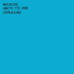 #0CACD0 - Cerulean Color Image