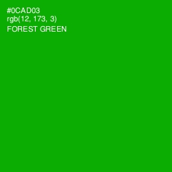 #0CAD03 - Forest Green Color Image