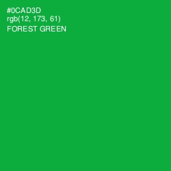 #0CAD3D - Forest Green Color Image