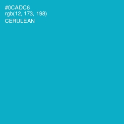 #0CADC6 - Cerulean Color Image