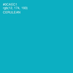 #0CAEC1 - Cerulean Color Image