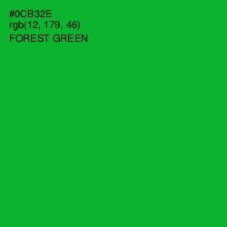 #0CB32E - Forest Green Color Image