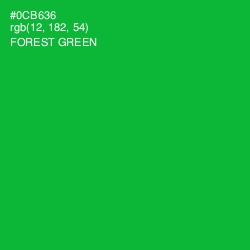#0CB636 - Forest Green Color Image