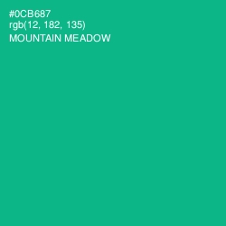 #0CB687 - Mountain Meadow Color Image