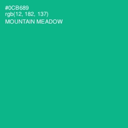 #0CB689 - Mountain Meadow Color Image