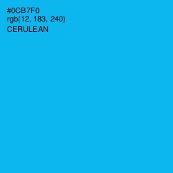 #0CB7F0 - Cerulean Color Image