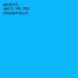 #0CB7FC - Dodger Blue Color Image