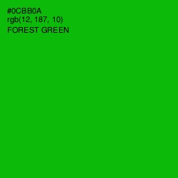 #0CBB0A - Forest Green Color Image