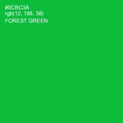 #0CBC3A - Forest Green Color Image