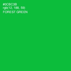 #0CBC3B - Forest Green Color Image