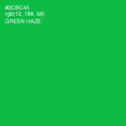 #0CBC45 - Green Haze Color Image