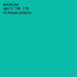 #0CBCAA - Persian Green Color Image