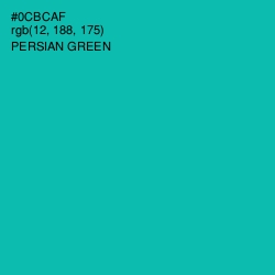 #0CBCAF - Persian Green Color Image