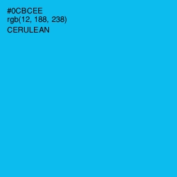 #0CBCEE - Cerulean Color Image
