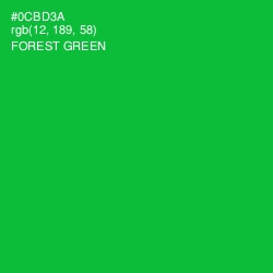 #0CBD3A - Forest Green Color Image