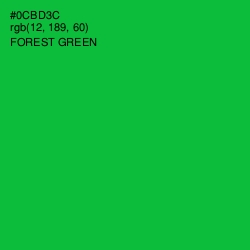 #0CBD3C - Forest Green Color Image