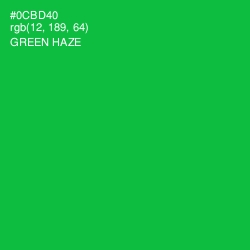 #0CBD40 - Green Haze Color Image