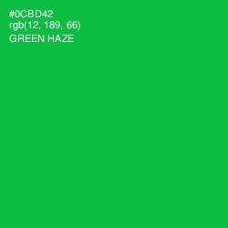 #0CBD42 - Green Haze Color Image