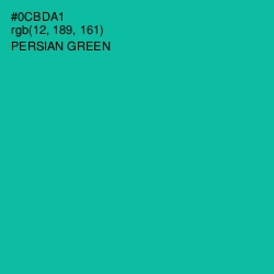#0CBDA1 - Persian Green Color Image