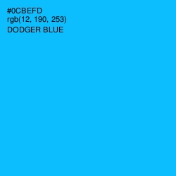 #0CBEFD - Dodger Blue Color Image