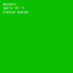 #0CBF01 - Forest Green Color Image