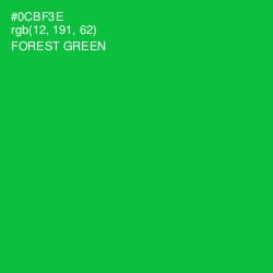 #0CBF3E - Forest Green Color Image