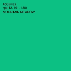 #0CBF82 - Mountain Meadow Color Image