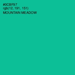 #0CBF97 - Mountain Meadow Color Image