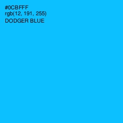 #0CBFFF - Dodger Blue Color Image