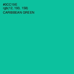 #0CC19E - Caribbean Green Color Image