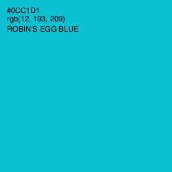 #0CC1D1 - Robin's Egg Blue Color Image