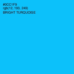 #0CC1F9 - Bright Turquoise Color Image