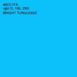 #0CC1FA - Bright Turquoise Color Image