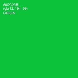 #0CC23B - Green Color Image