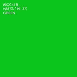 #0CC41B - Green Color Image